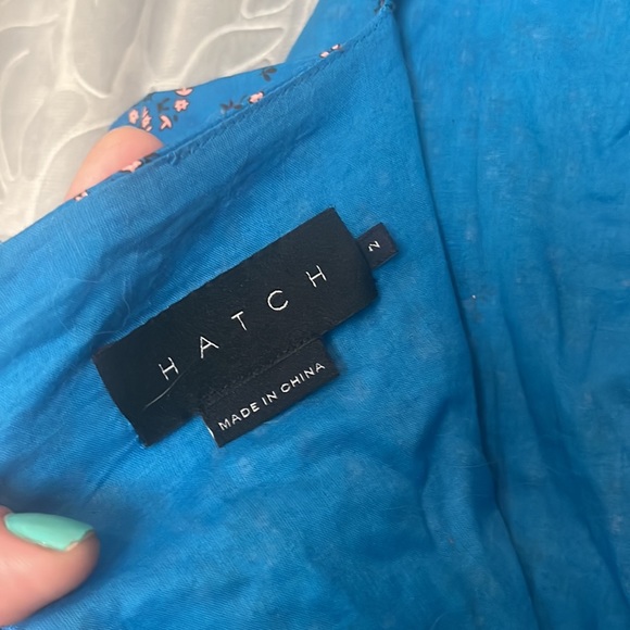 Hatch Daphne Maternity Jumpsuit Blue Ditsy Floral EUC Medium - Picture 7 of 8